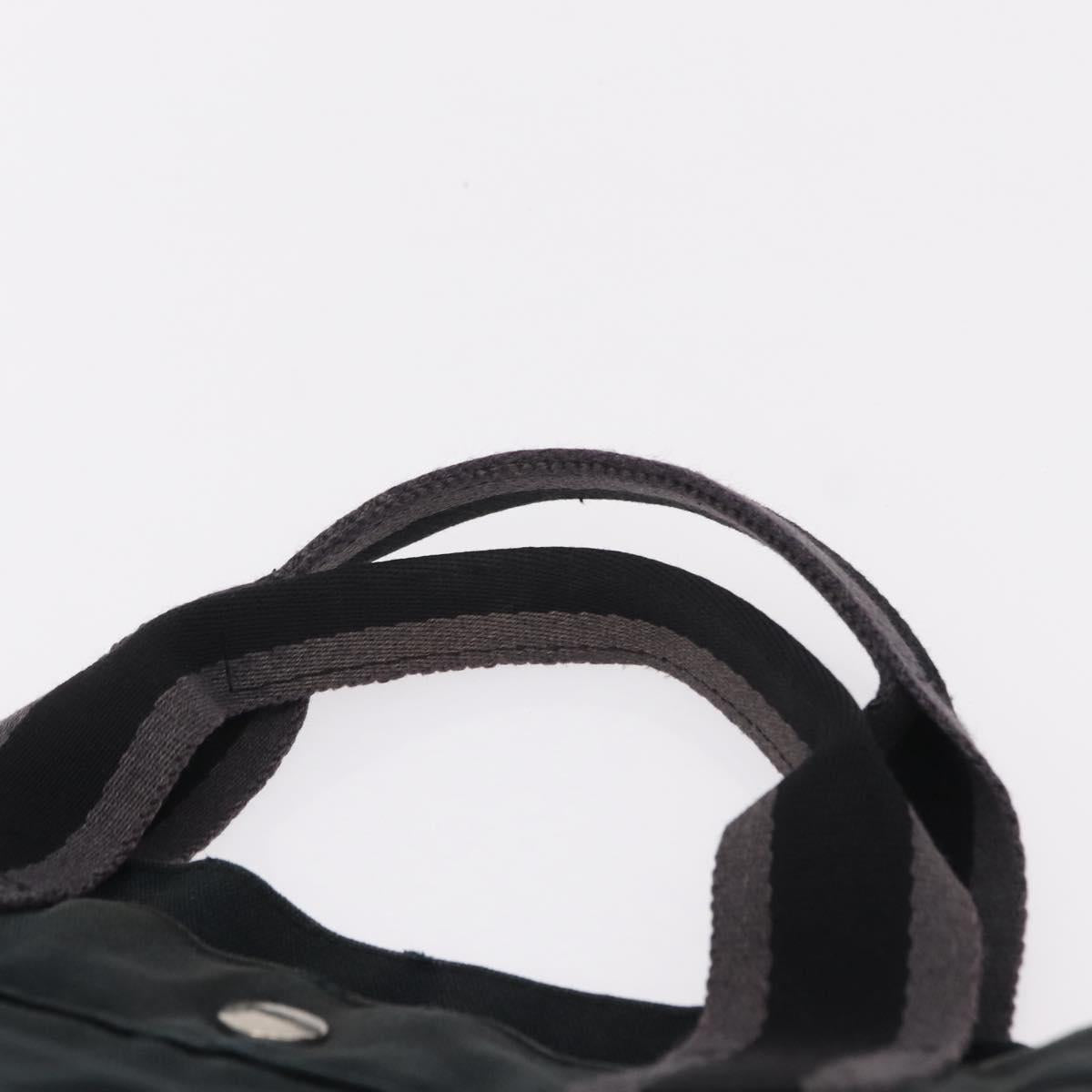 HERMES Hand Bag Cotton Nylon 3 Set Brown Gray Auth bs37446