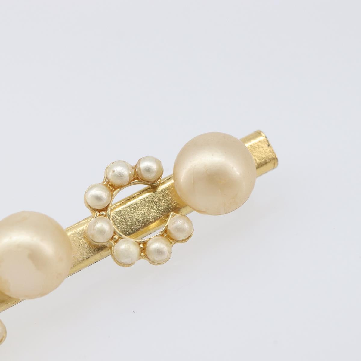 CHANEL Brooch metal Gold Tone CC Auth bs37449