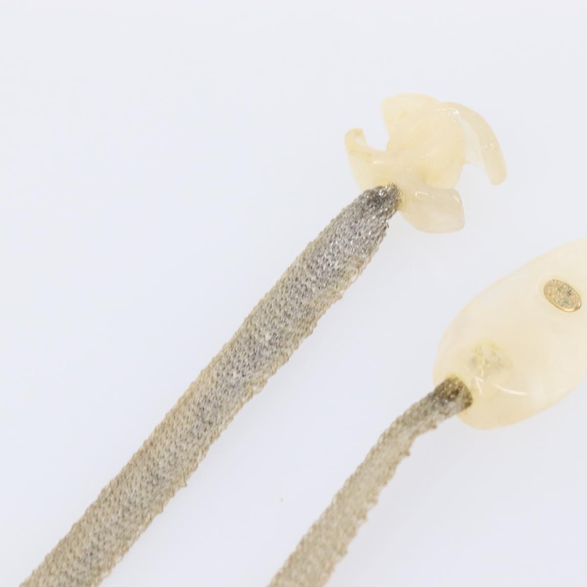 CHANEL Camelia Choker Necklace plastic Clear CC Auth bs37450