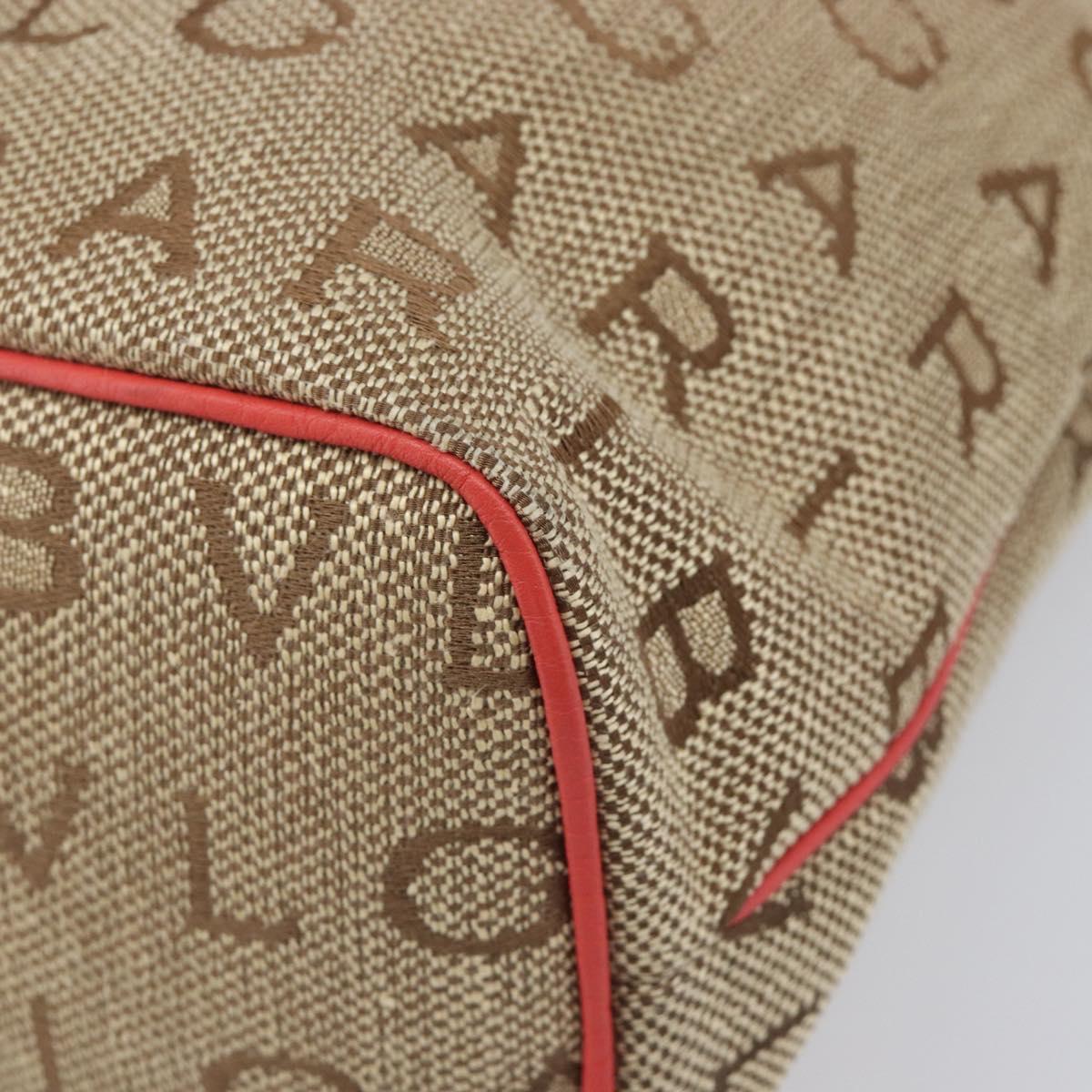 BVLGARI Tote Bag Canvas Beige Gold Auth bs37467A