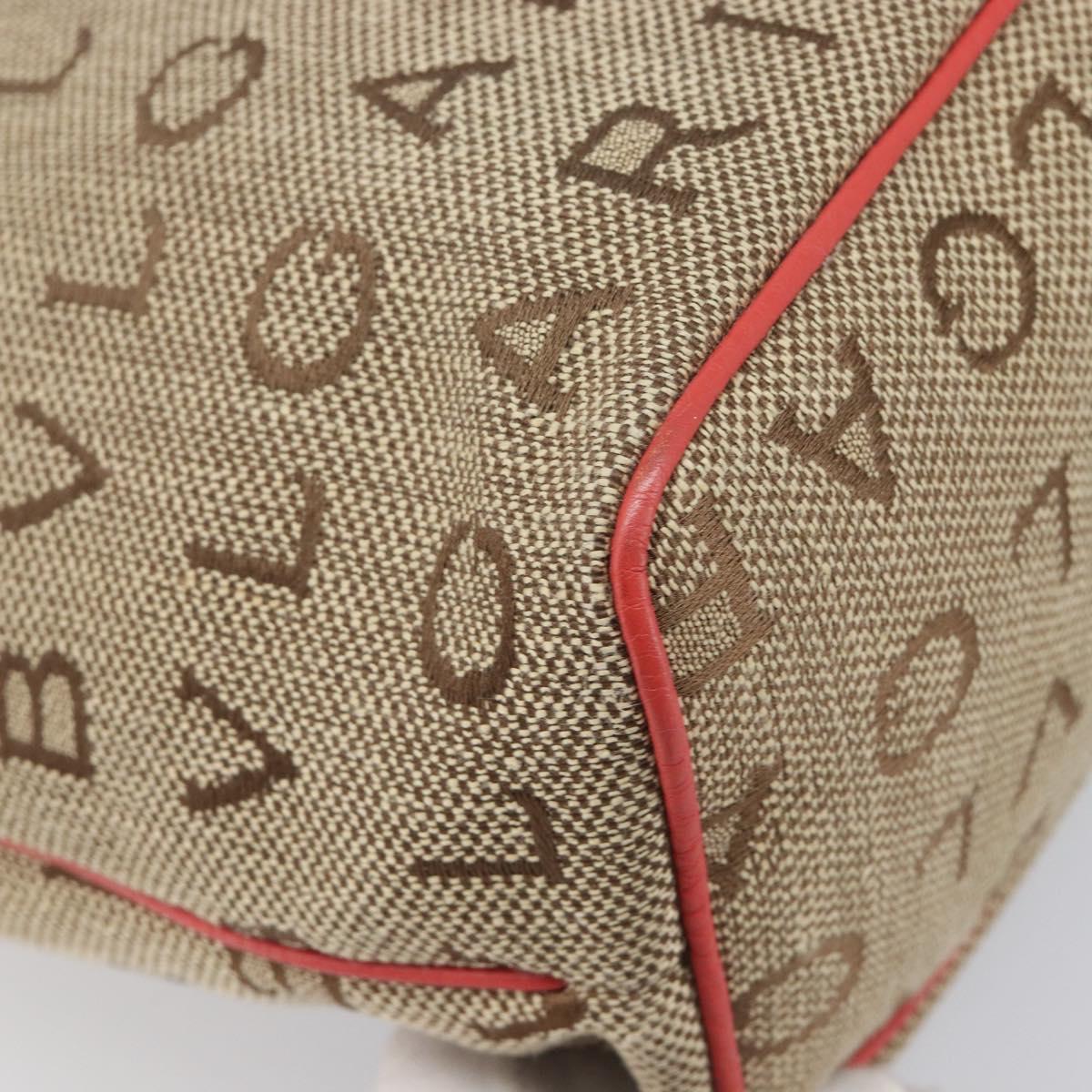 BVLGARI Tote Bag Canvas Beige Gold Auth bs37467A