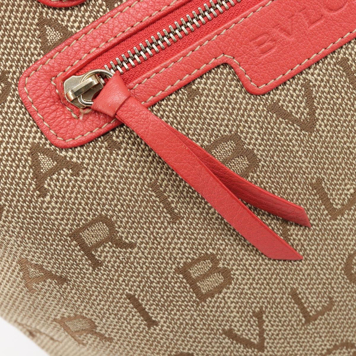 BVLGARI Tote Bag Canvas Beige Gold Auth bs37467A