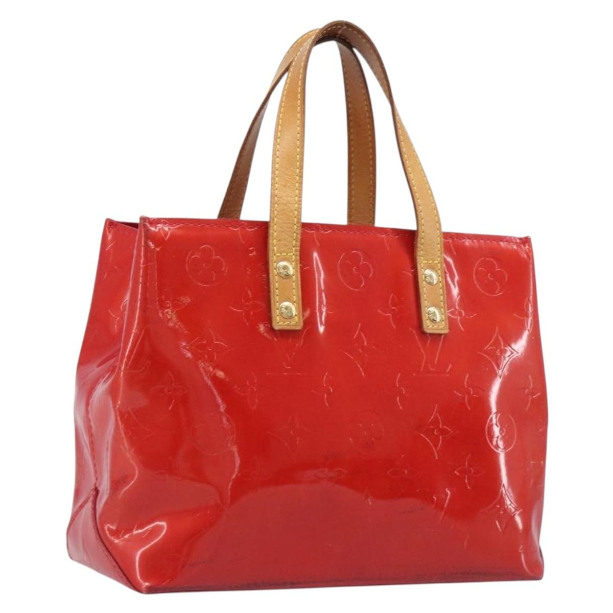 LOUIS VUITTON Monogram Vernis Reade PM Hand Bag Red Rouge M91088 LV Auth bs37470
