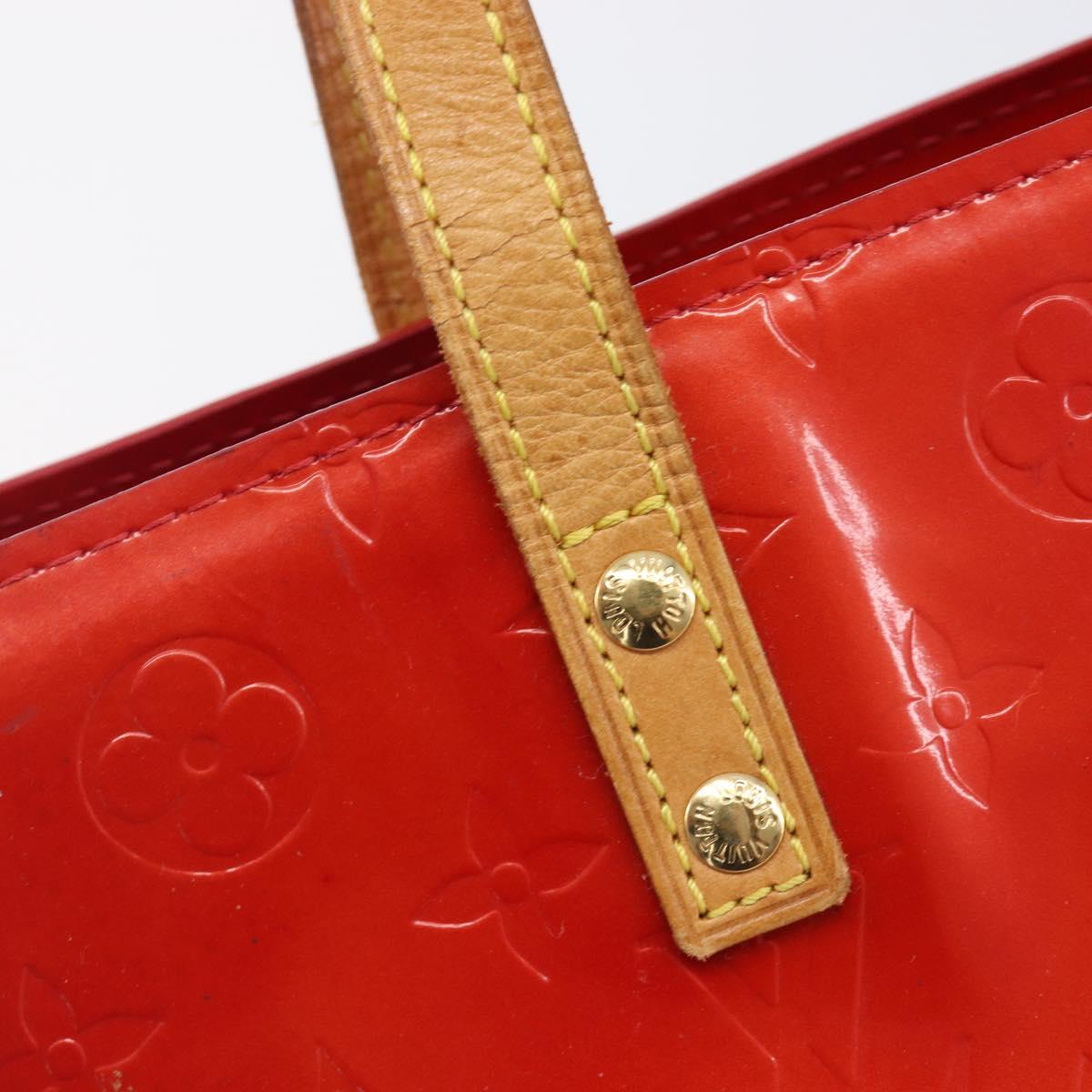 LOUIS VUITTON Monogram Vernis Reade PM Hand Bag Red Rouge M91088 LV Auth bs37470