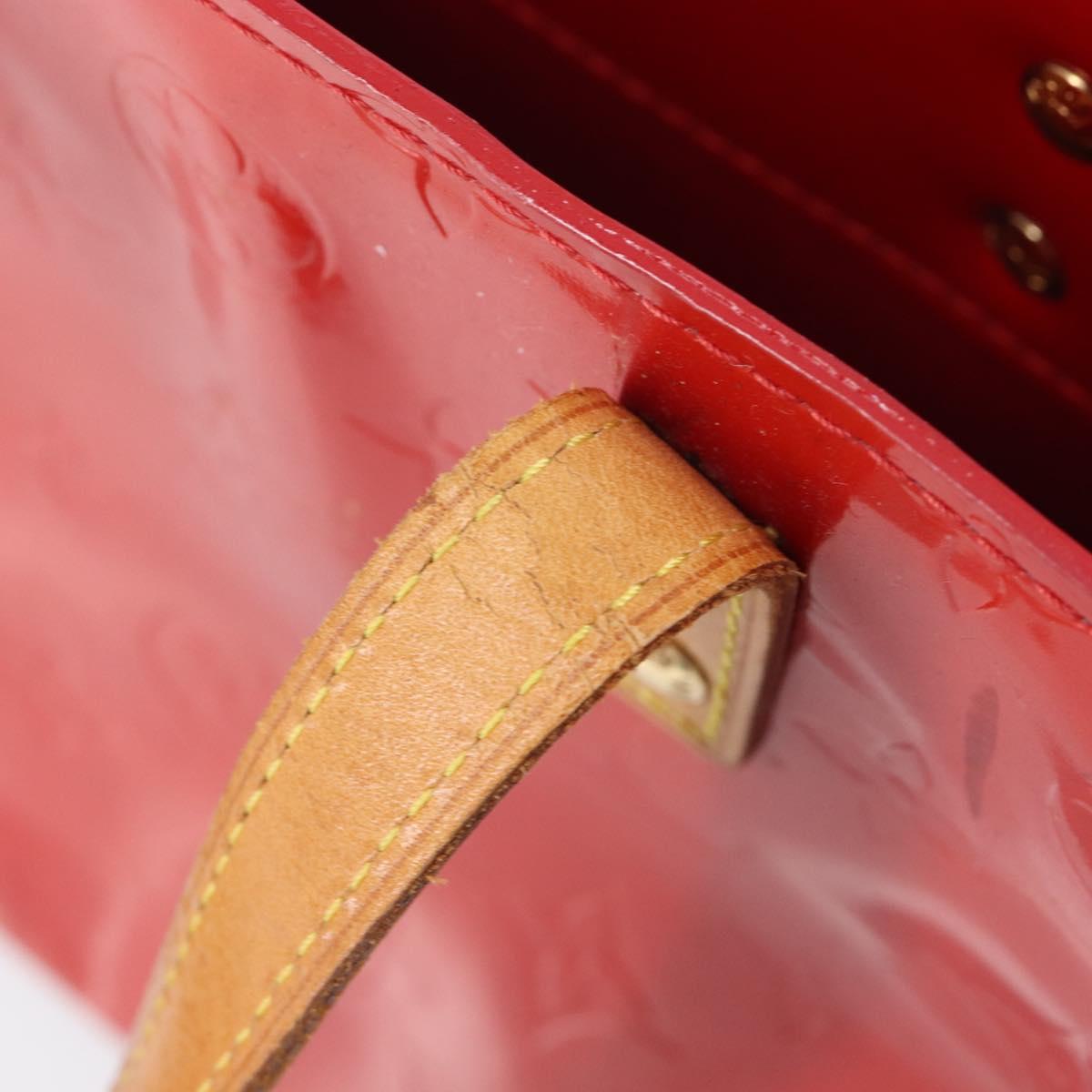 LOUIS VUITTON Monogram Vernis Reade PM Hand Bag Red Rouge M91088 LV Auth bs37470