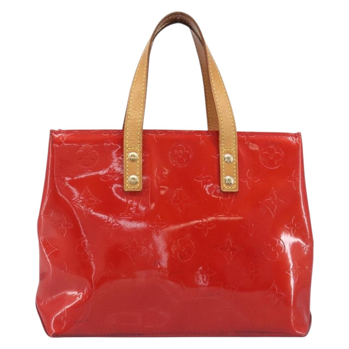 LOUIS VUITTON Monogram Vernis Reade PM Hand Bag Red Rouge M91088 LV Auth bs37470