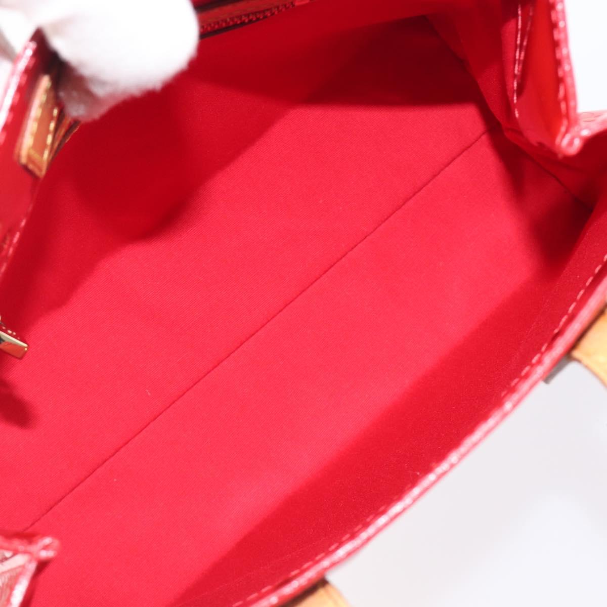 LOUIS VUITTON Monogram Vernis Reade PM Hand Bag Red Rouge M91088 LV Auth bs37470