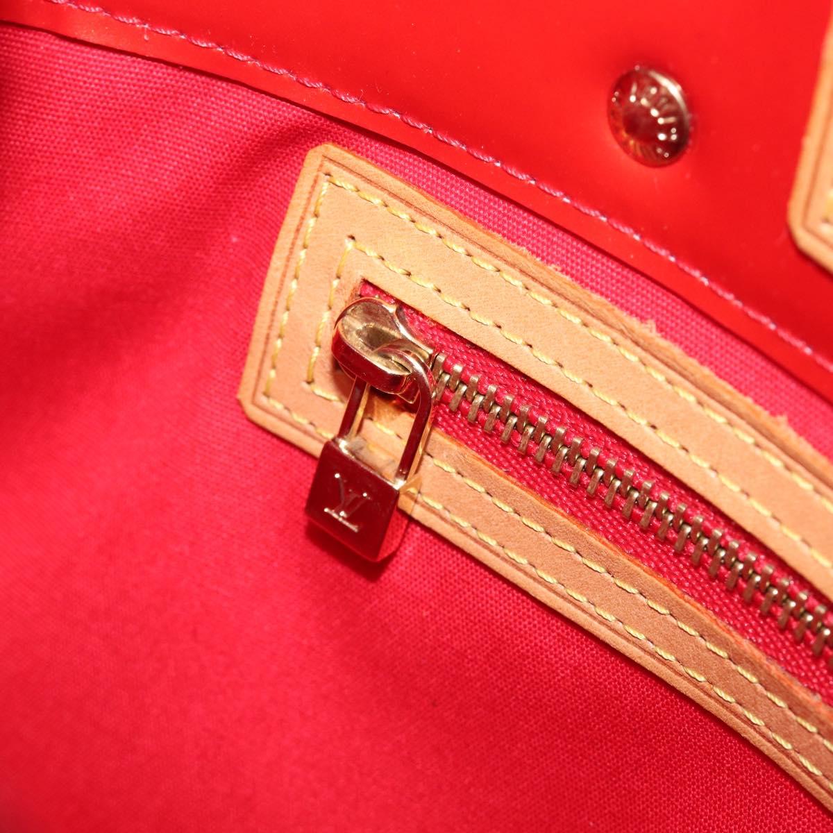 LOUIS VUITTON Monogram Vernis Reade PM Hand Bag Red Rouge M91088 LV Auth bs37470