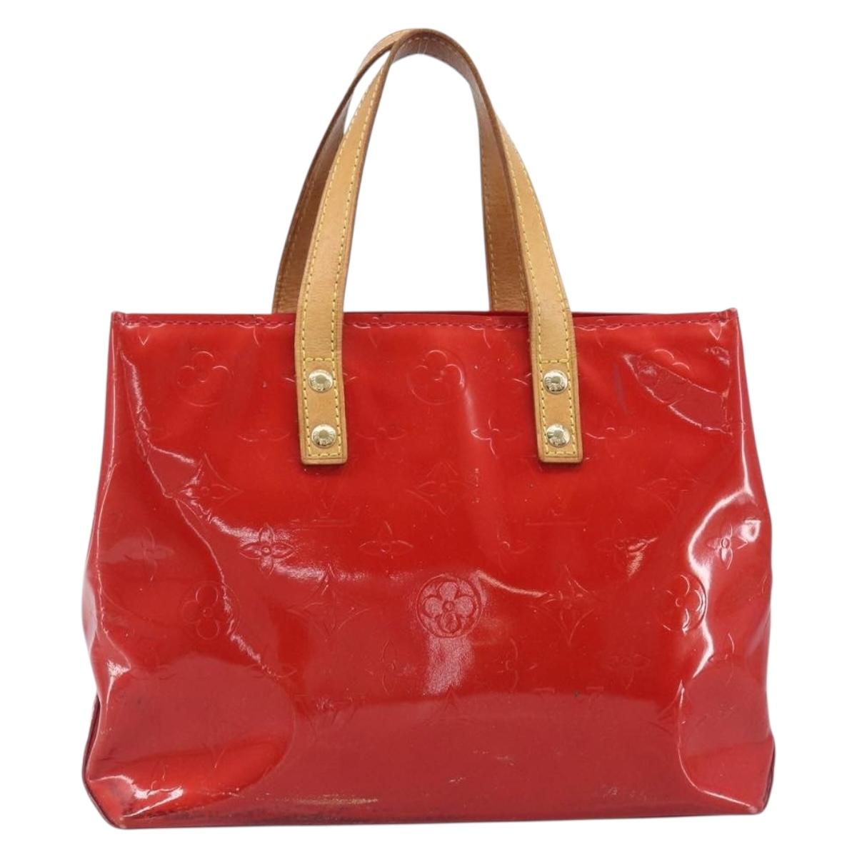 LOUIS VUITTON Monogram Vernis Reade PM Hand Bag Red Rouge M91088 LV Auth bs37470