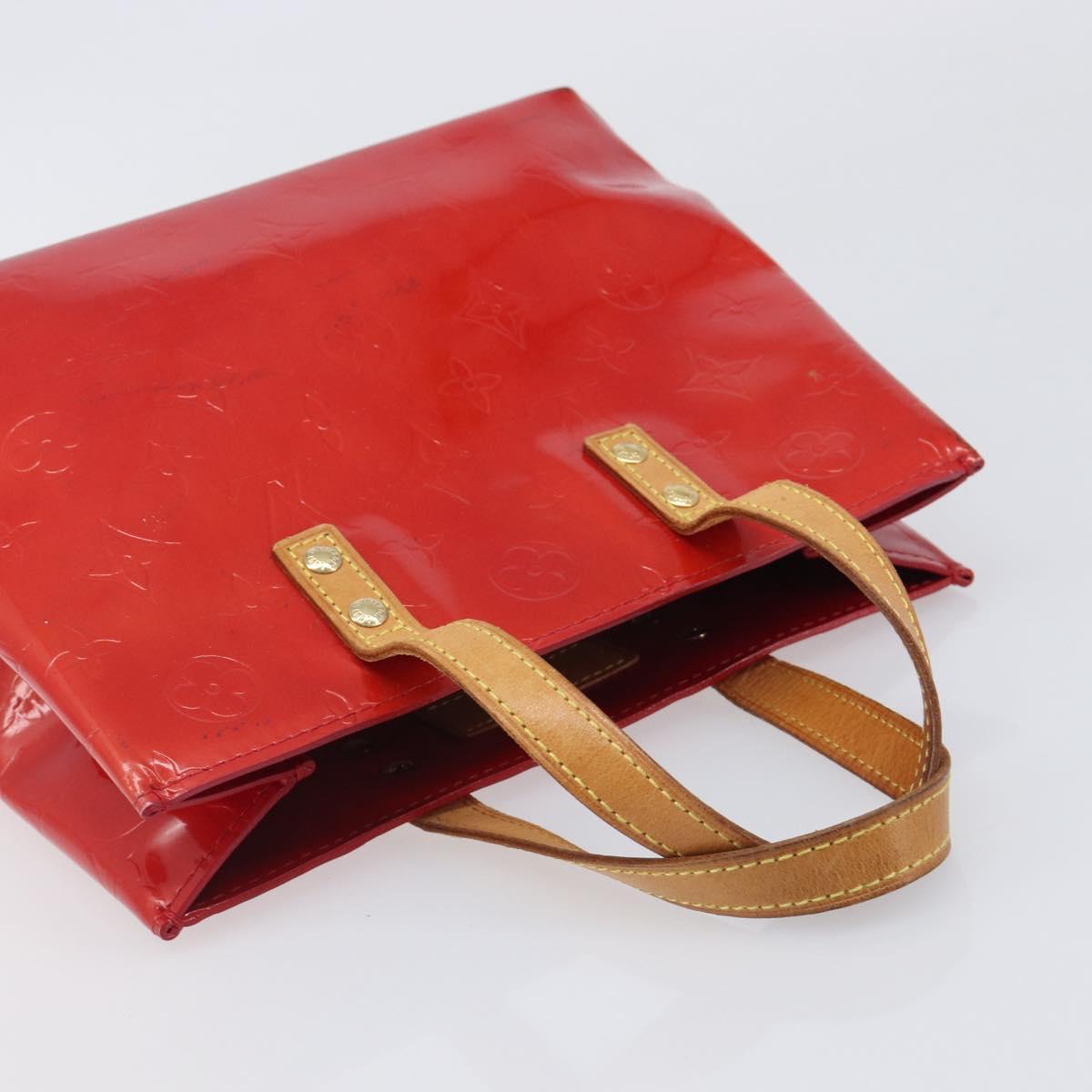 LOUIS VUITTON Monogram Vernis Reade PM Hand Bag Red Rouge M91088 LV Auth bs37470
