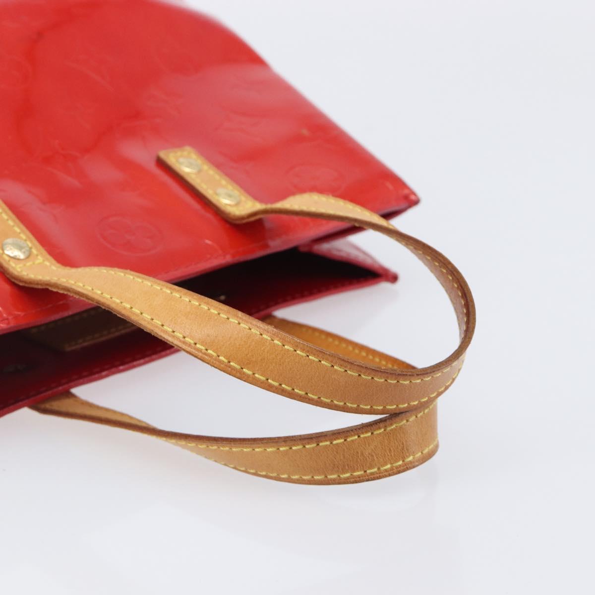 LOUIS VUITTON Monogram Vernis Reade PM Hand Bag Red Rouge M91088 LV Auth bs37470