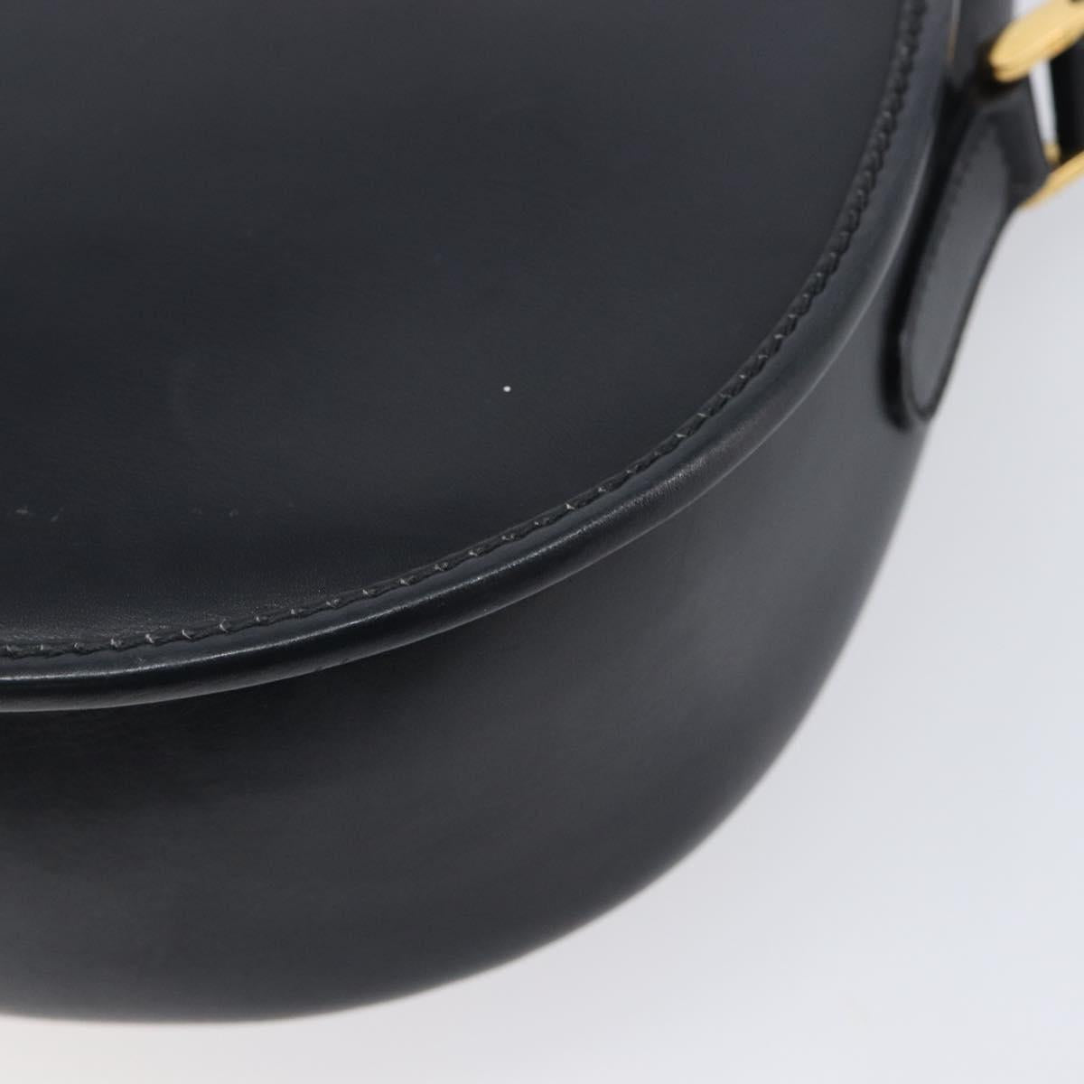 GUCCI Shoulder Bag Leather Black Gold 007 261 0074 Auth bs37471