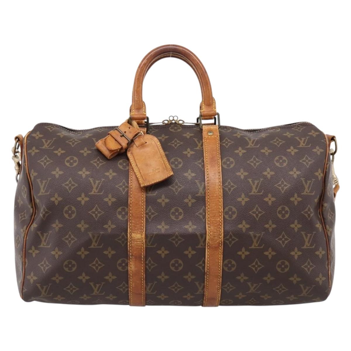 LOUIS VUITTON Monogram Keepall Bandouliere 45 Boston Bag M41418 LV Auth bs37472
