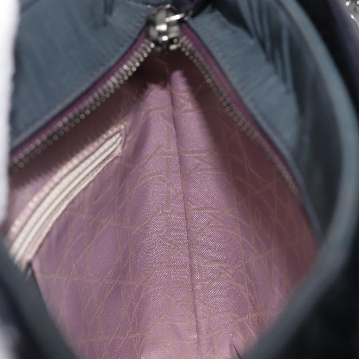 Christian Dior Hand Bag Patent Leather Purple Silver Auth bs37482