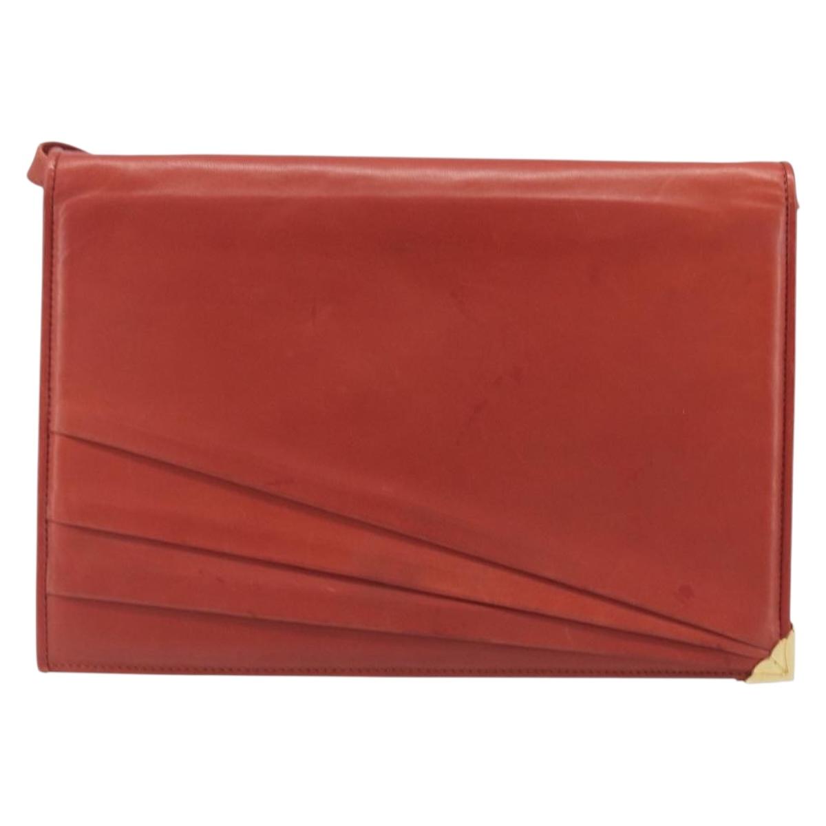 Salvatore Ferragamo Shoulder Bag Leather Brown Gold Auth bs37484