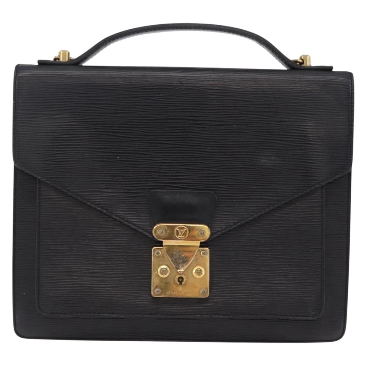 LOUIS VUITTON Epi Monceau 28 Hand Bag Black M52122 LV Auth bs37487