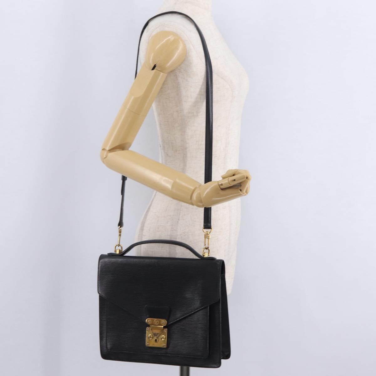 LOUIS VUITTON Epi Monceau 28 Hand Bag Black M52122 LV Auth bs37487
