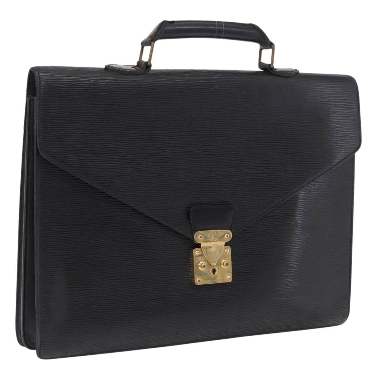 LOUIS VUITTON Epi Serviette Conseiller Business Bag Black M54422 LV Auth bs37488