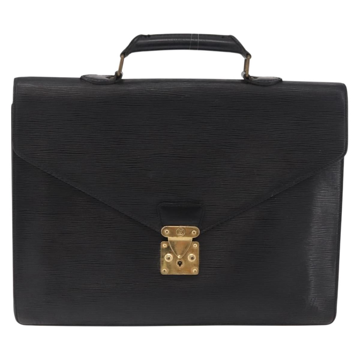 LOUIS VUITTON Epi Serviette Conseiller Business Bag Black M54422 LV Auth bs37488