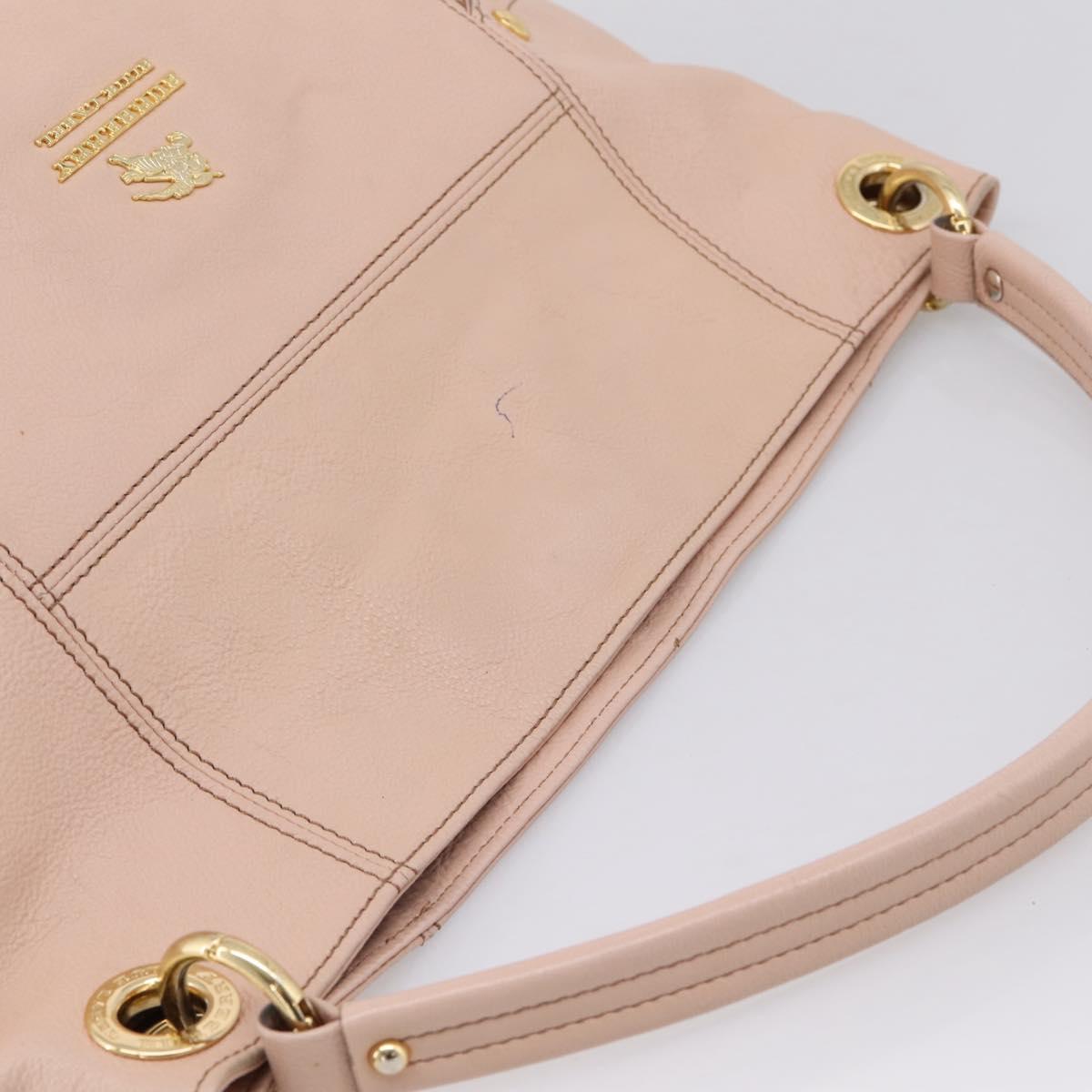 BURBERRY Blue Label Tote Bag Leather Beige Gold Auth bs37492