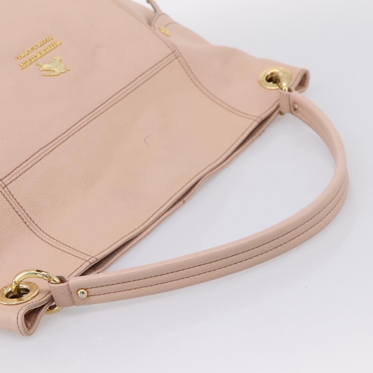 BURBERRY Blue Label Tote Bag Leather Beige Gold Auth bs37492
