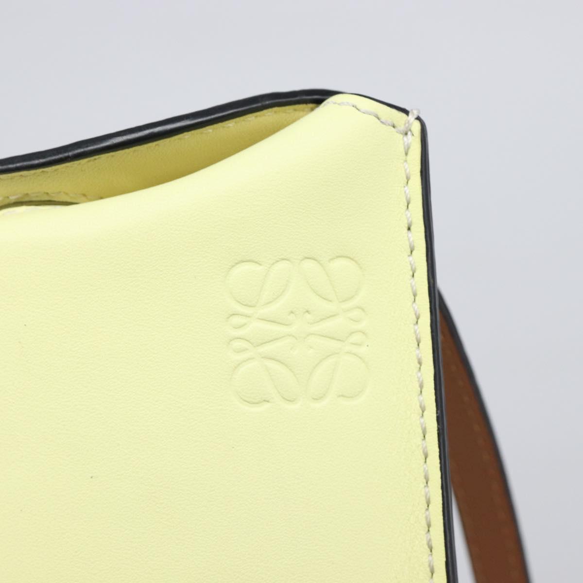 LOEWE Smartphone Shoulder Gate Pocket Bag Leather Yellow Gold Auth bs37493