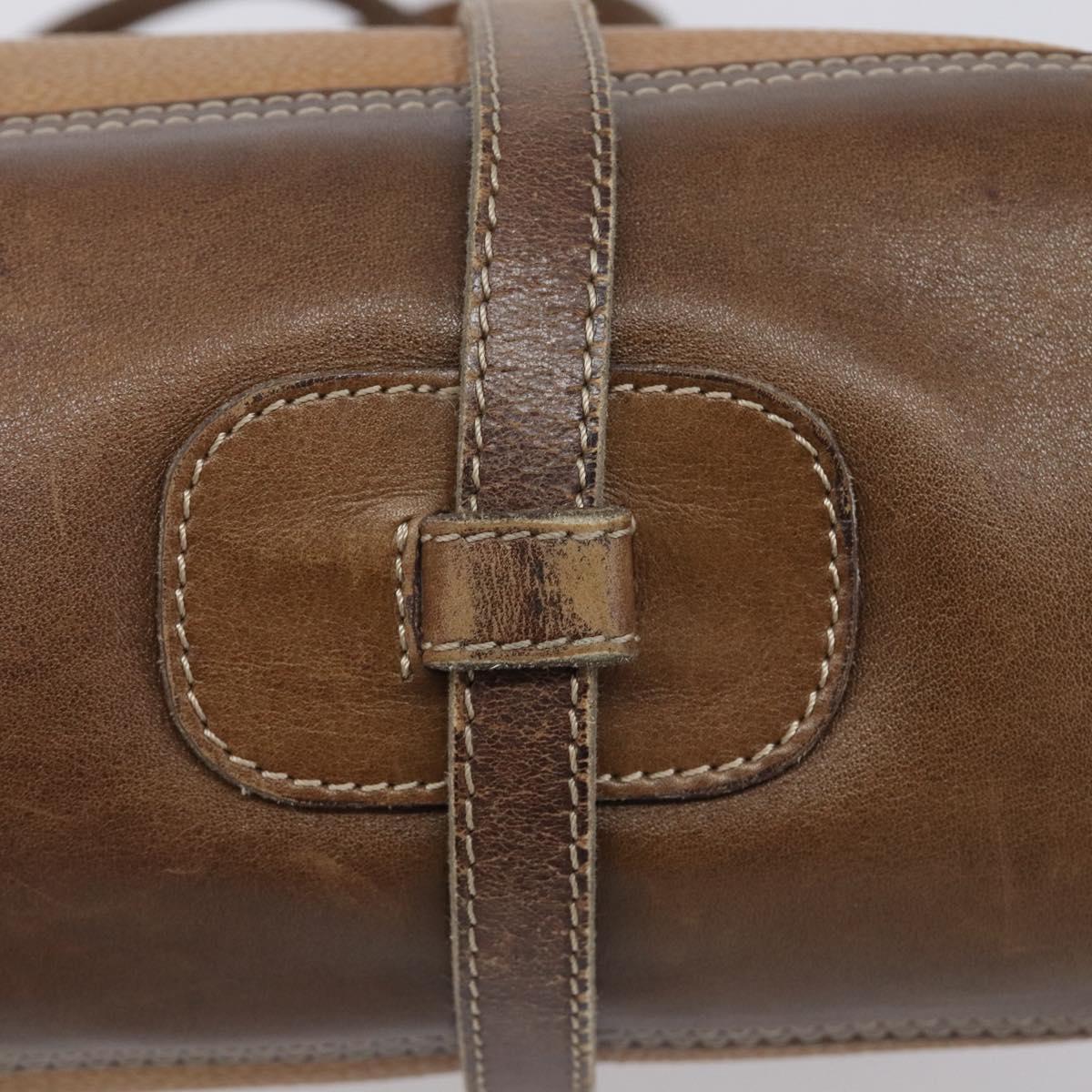 LOEWE Tote Bag Leather Brown Gold Auth bs37495