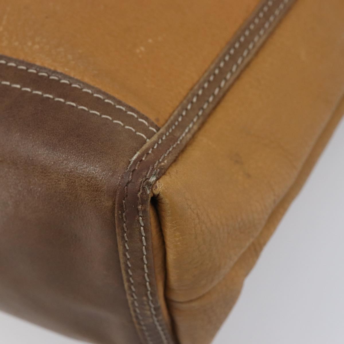 LOEWE Tote Bag Leather Brown Gold Auth bs37495