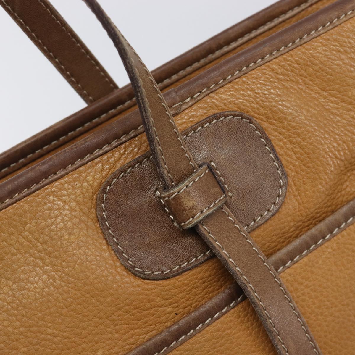 LOEWE Tote Bag Leather Brown Gold Auth bs37495