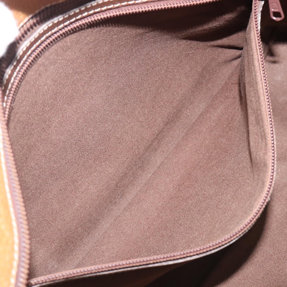 LOEWE Tote Bag Leather Brown Gold Auth bs37495