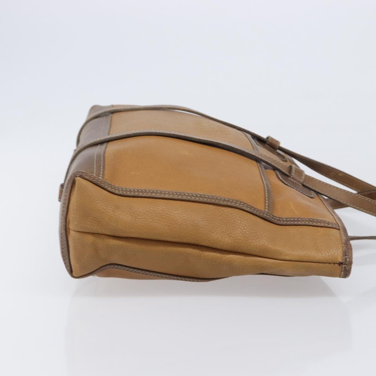 LOEWE Tote Bag Leather Brown Gold Auth bs37495