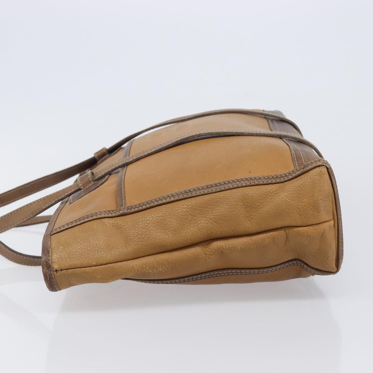 LOEWE Tote Bag Leather Brown Gold Auth bs37495