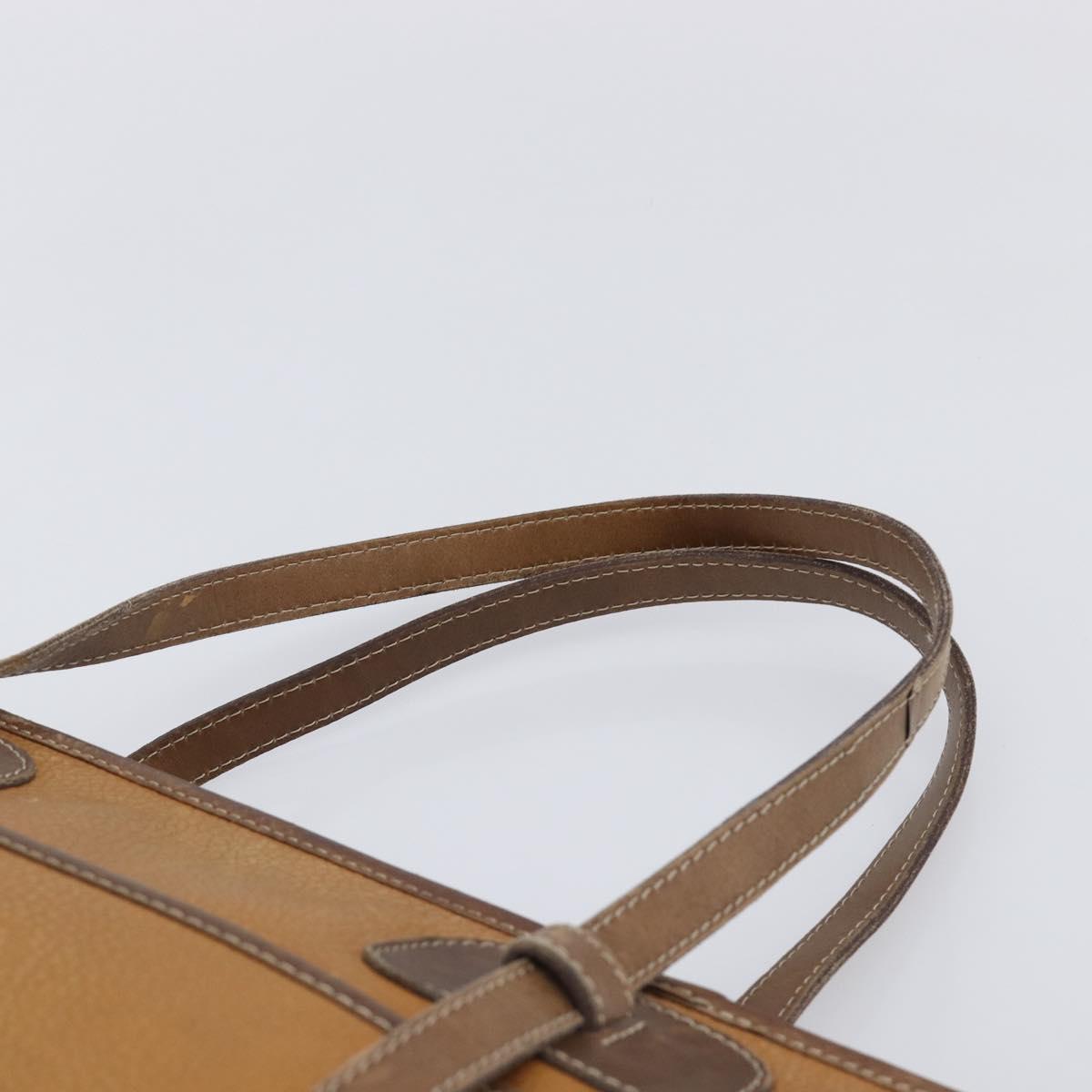 LOEWE Tote Bag Leather Brown Gold Auth bs37495