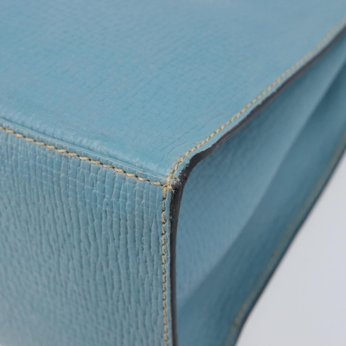 LOEWE Tote Bag Leather Light Blue Gold Auth bs37496A