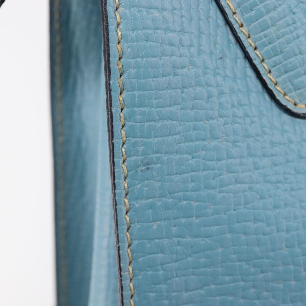 LOEWE Tote Bag Leather Light Blue Gold Auth bs37496A