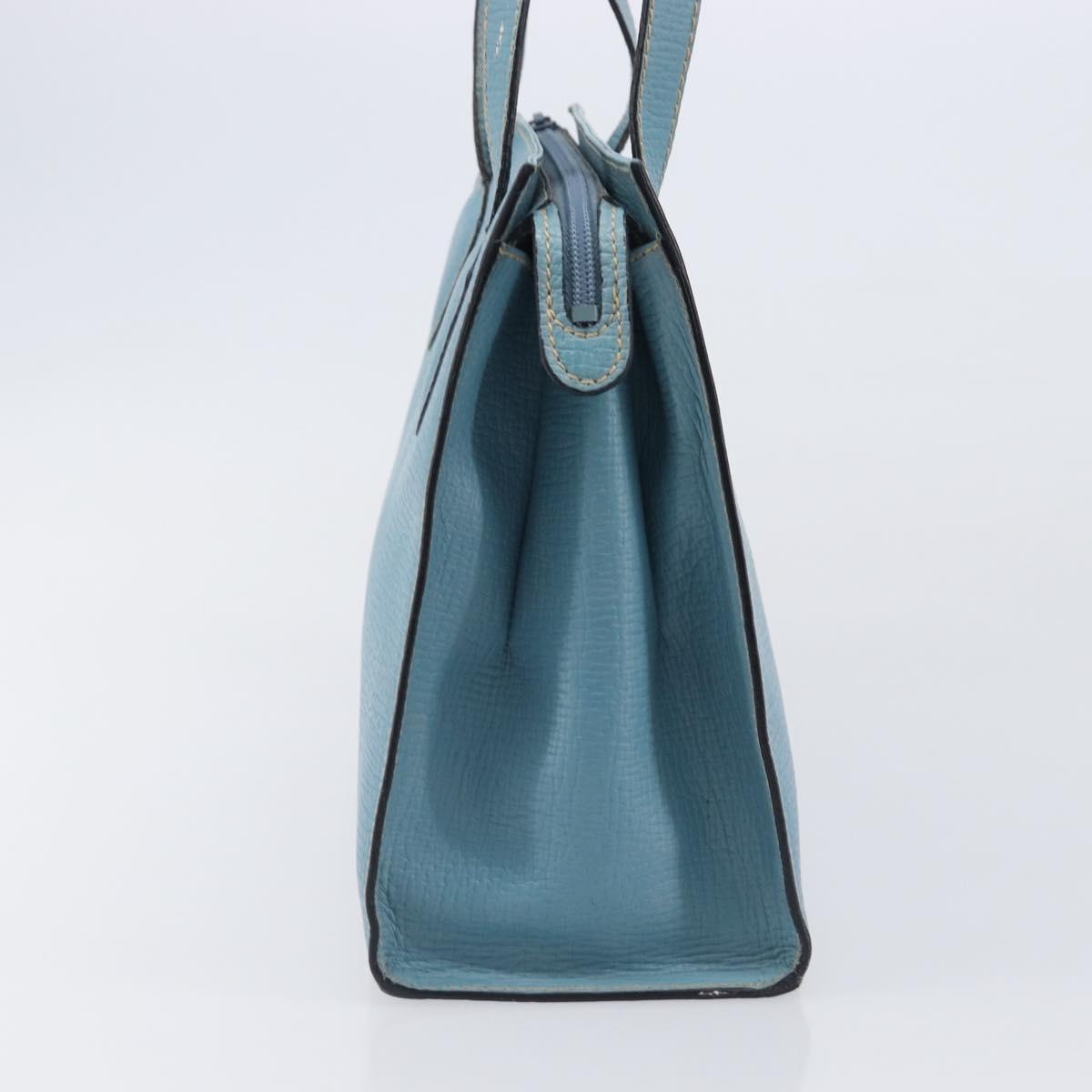 LOEWE Tote Bag Leather Light Blue Gold Auth bs37496A