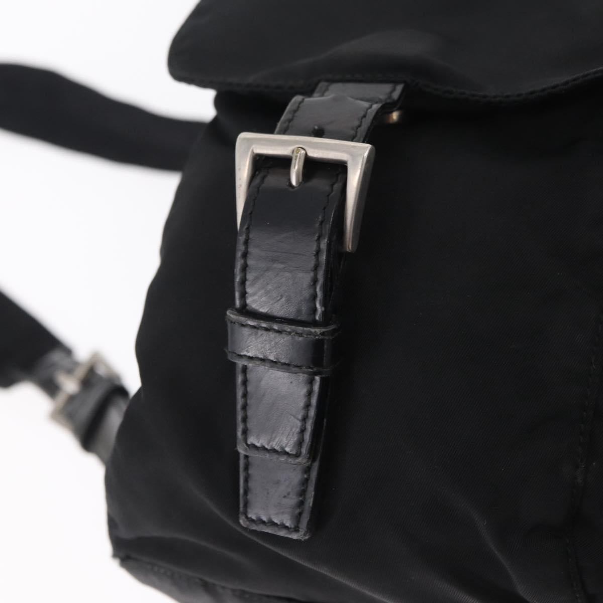PRADA Backpack Nylon Black Silver Auth bs37501