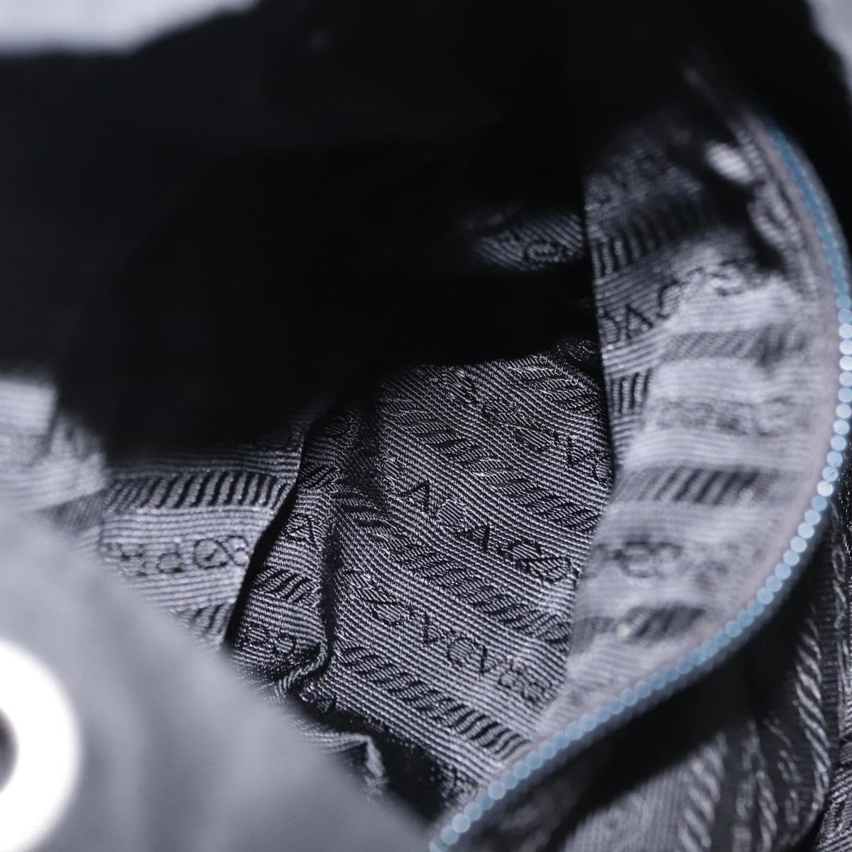 PRADA Backpack Nylon Black Silver Auth bs37501