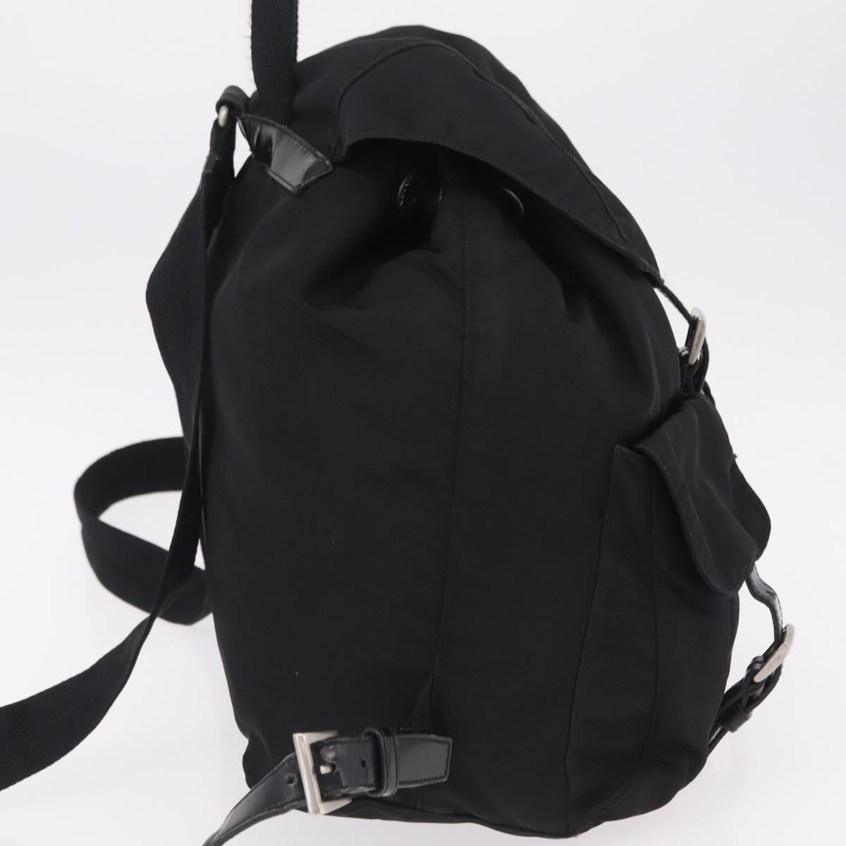 PRADA Backpack Nylon Black Silver Auth bs37501