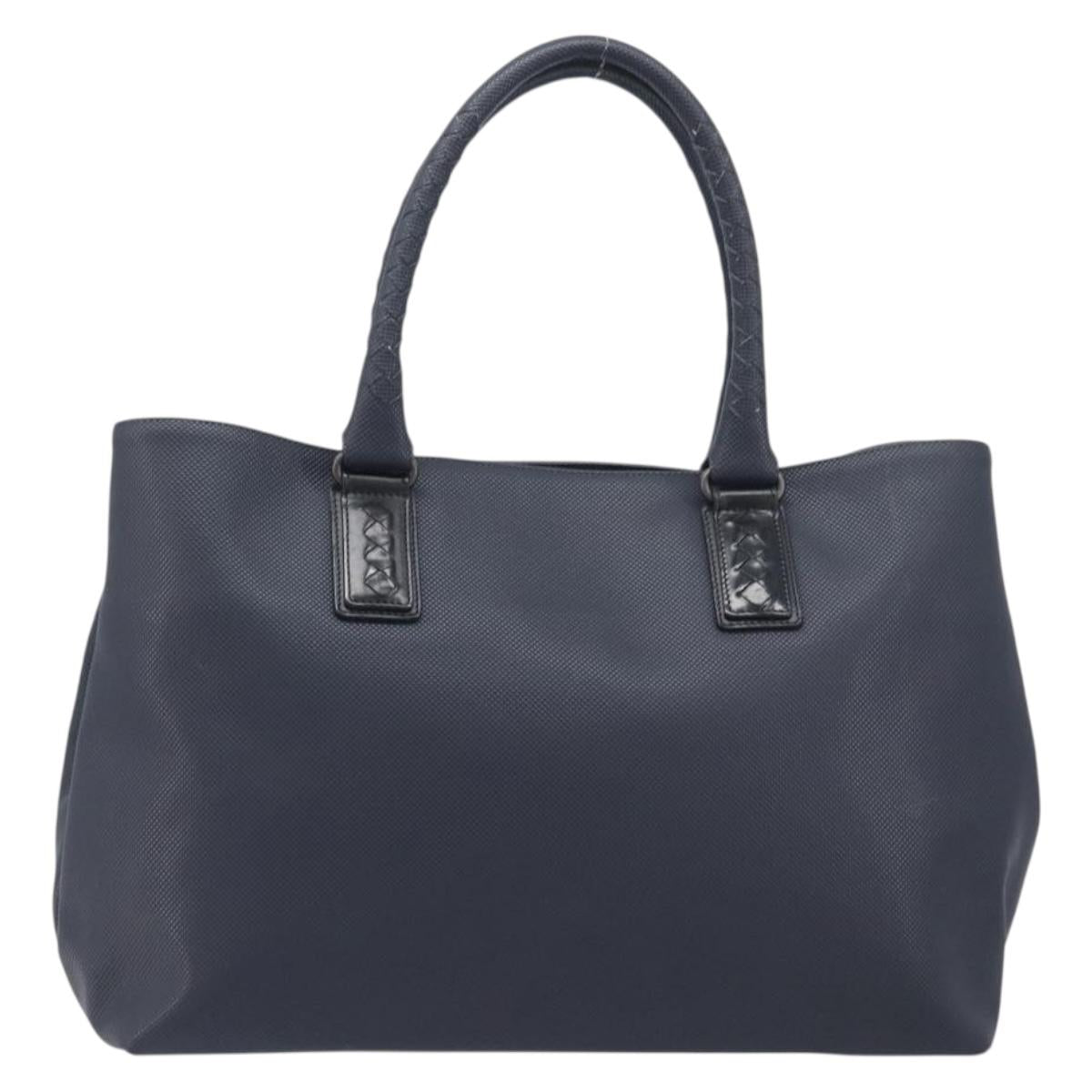 Bottega Veneta Tote Bag Leather Navy Silver 222498 Auth bs37507
