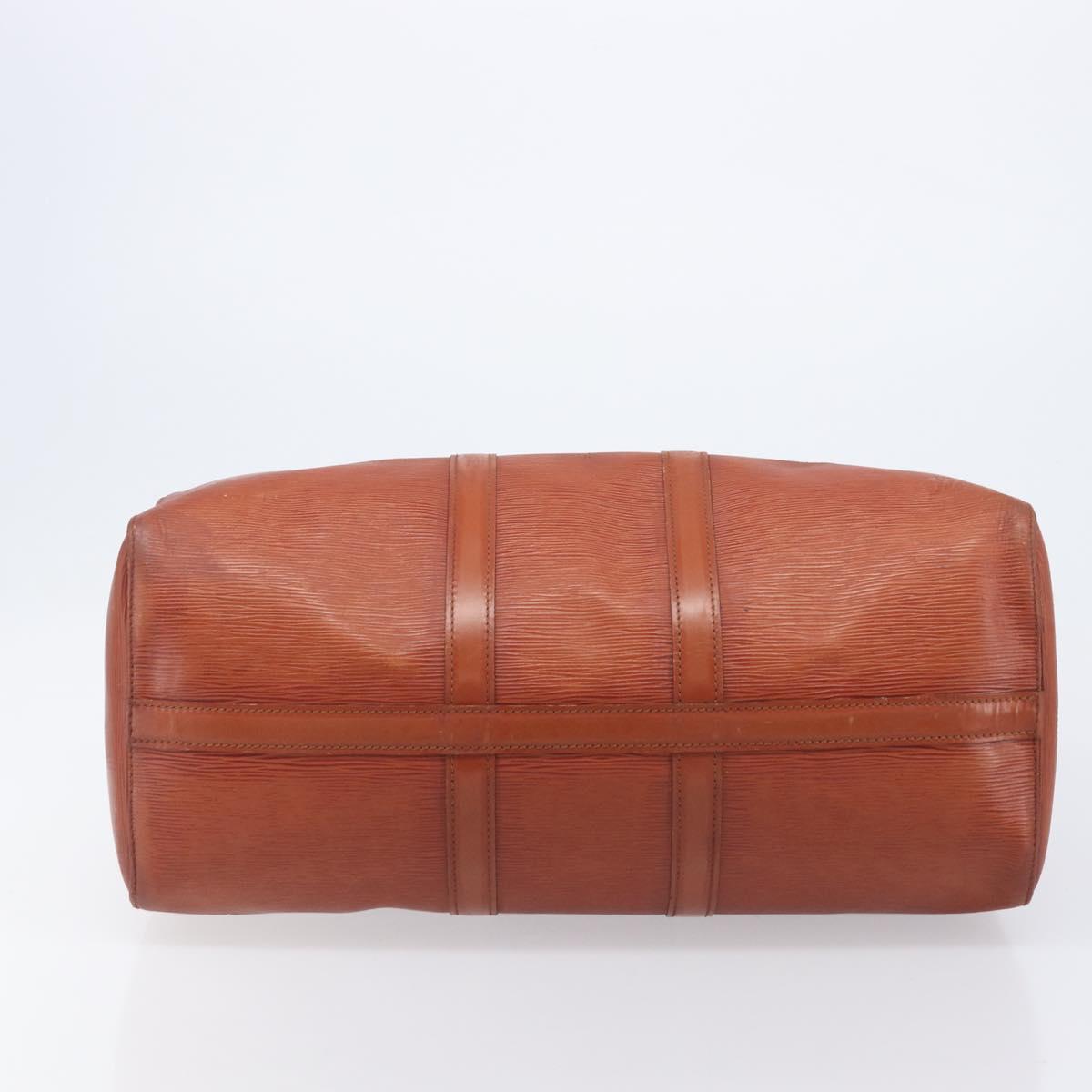 LOUIS VUITTON Epi Keepall 45 Boston Bag Brown M42978 LV Auth bs37508