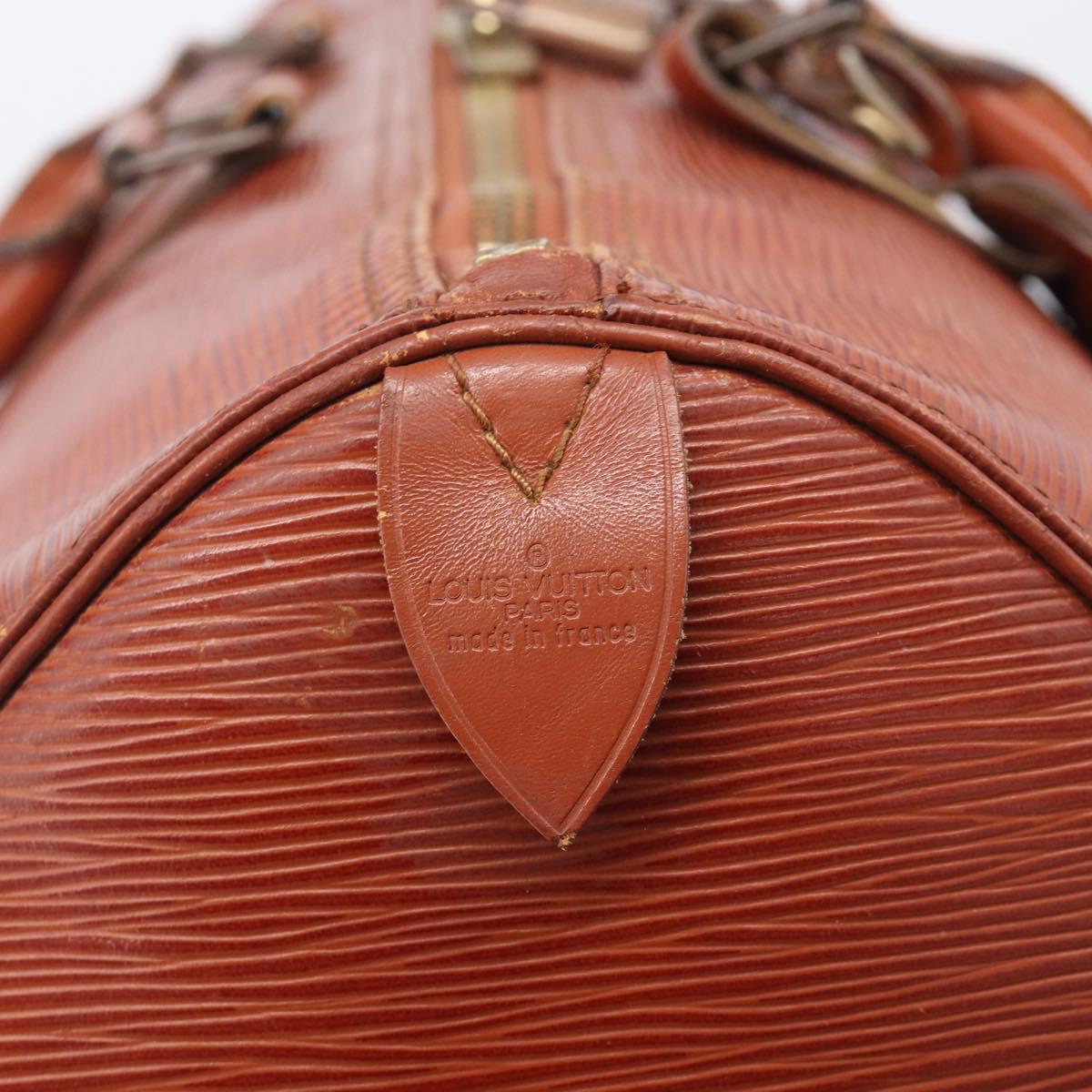 LOUIS VUITTON Epi Keepall 45 Boston Bag Brown M42978 LV Auth bs37508