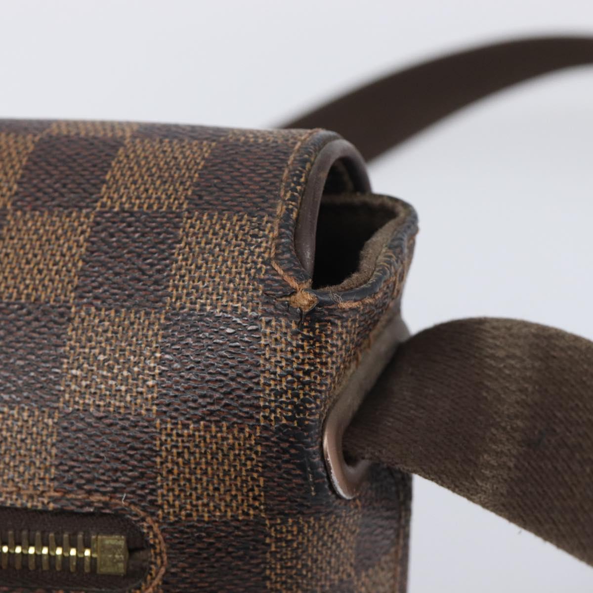 LOUIS VUITTON Damier Ebene Brooklyn MM Shoulder Bag N51211 LV Auth bs37517