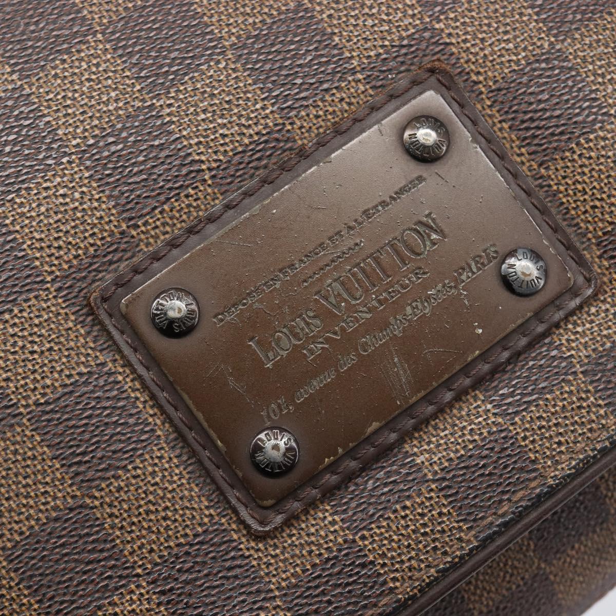 LOUIS VUITTON Damier Ebene Brooklyn MM Shoulder Bag N51211 LV Auth bs37517