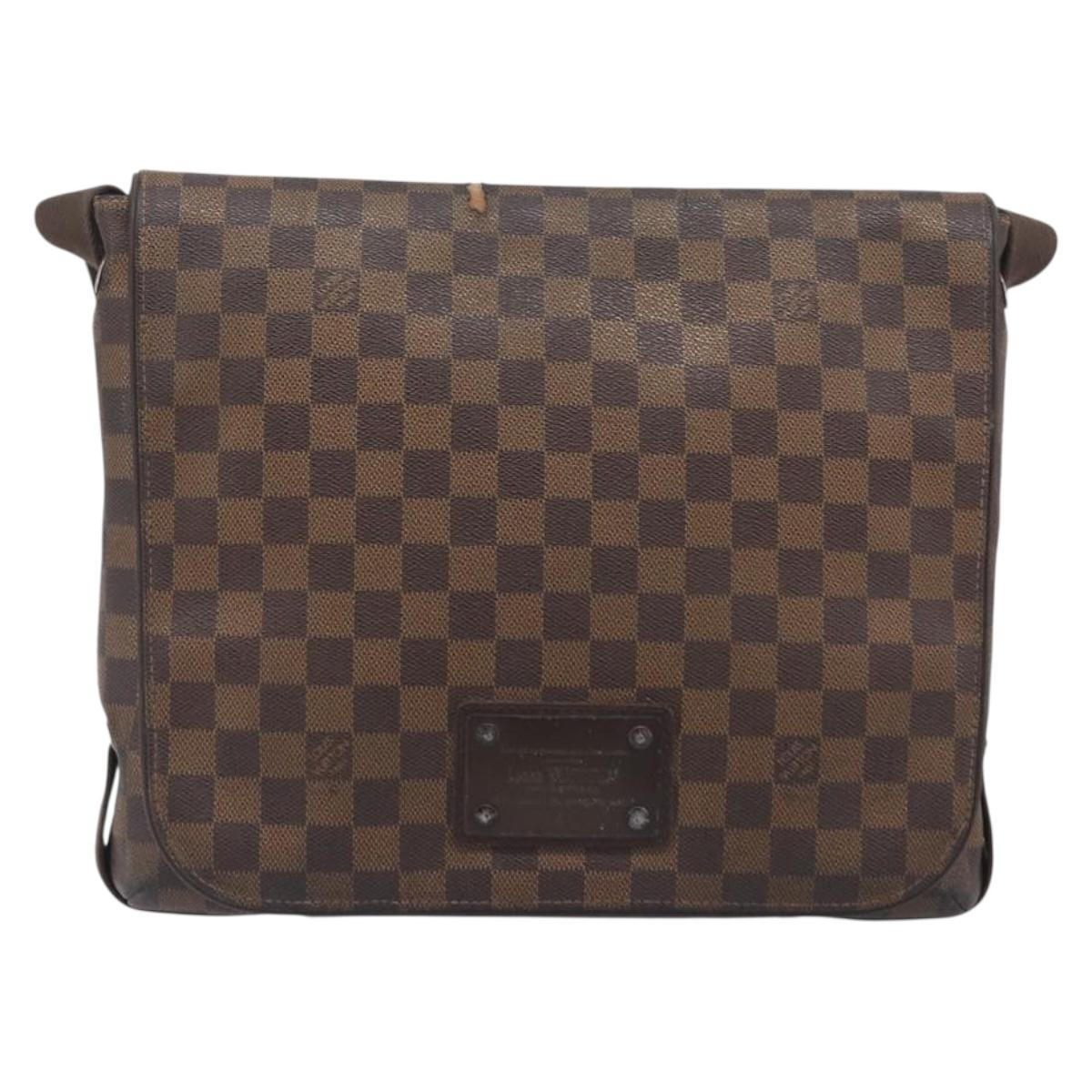 LOUIS VUITTON Damier Ebene Brooklyn MM Shoulder Bag N51211 LV Auth bs37517