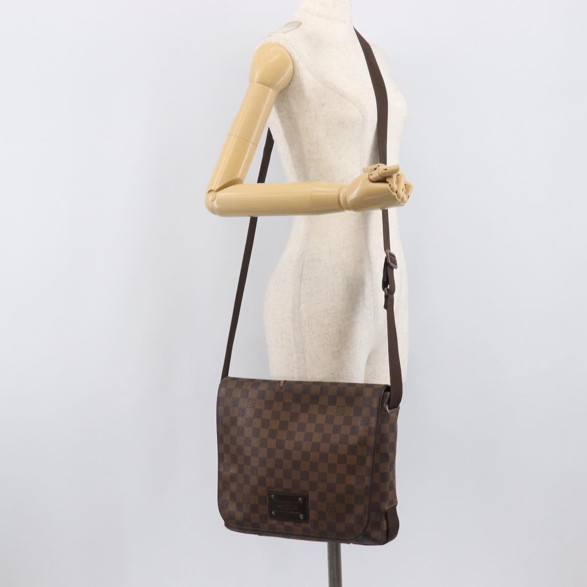 LOUIS VUITTON Damier Ebene Brooklyn MM Shoulder Bag N51211 LV Auth bs37517