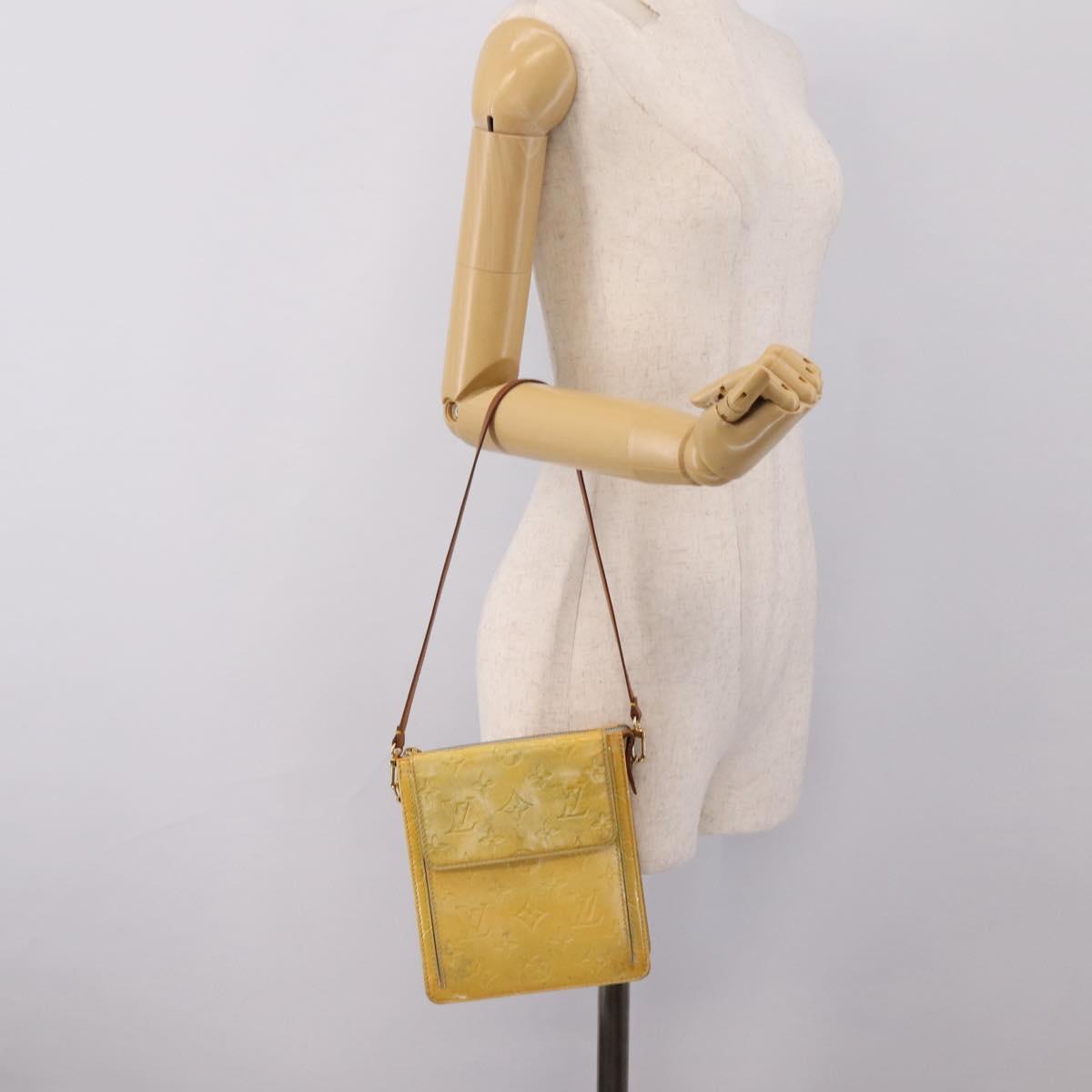 LOUIS VUITTON Monogram Vernis Motto Accessory Pouch Gris M91030 LV Auth bs37532
