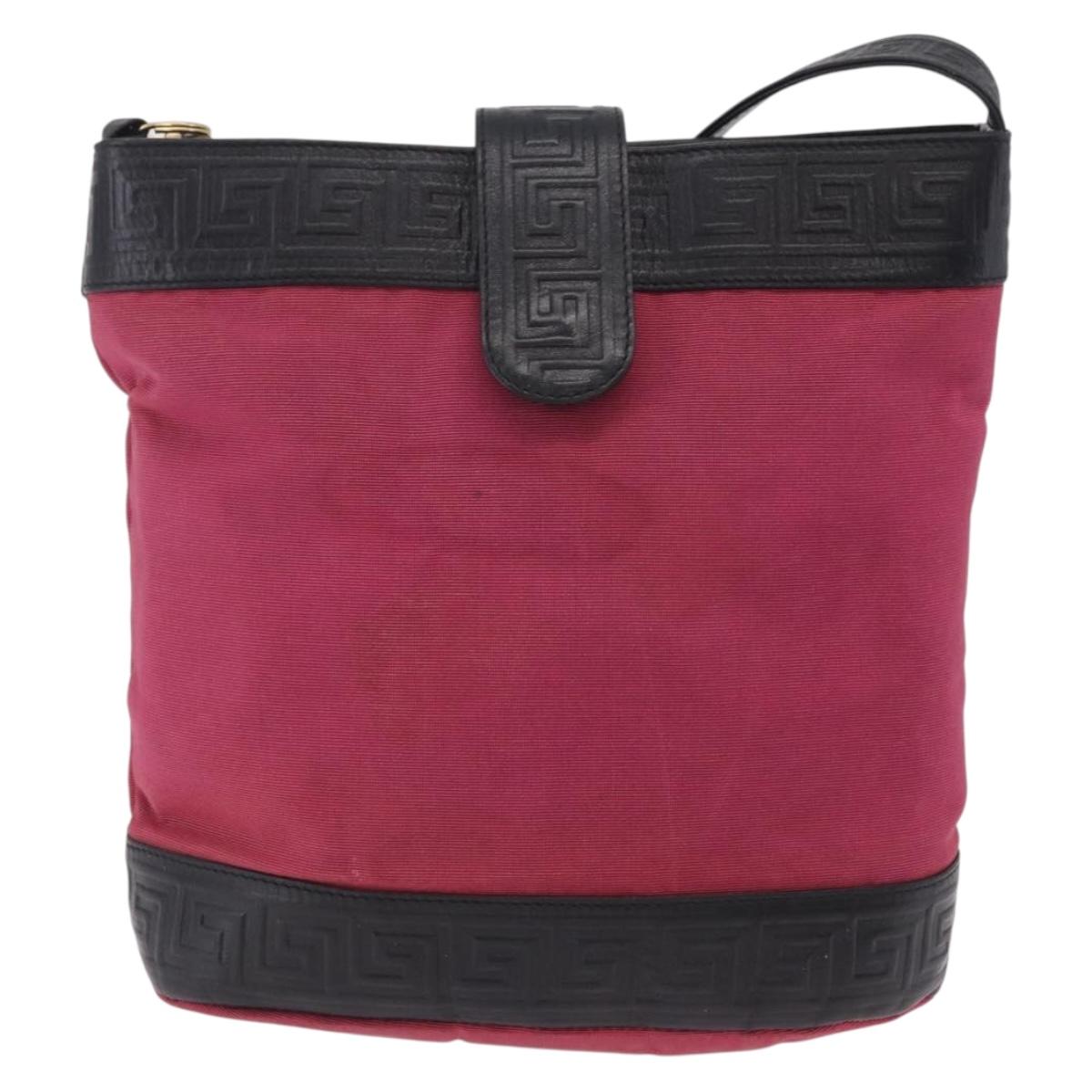 Gianni Versace Shoulder Bag Canvas Pink Gold Auth bs37533