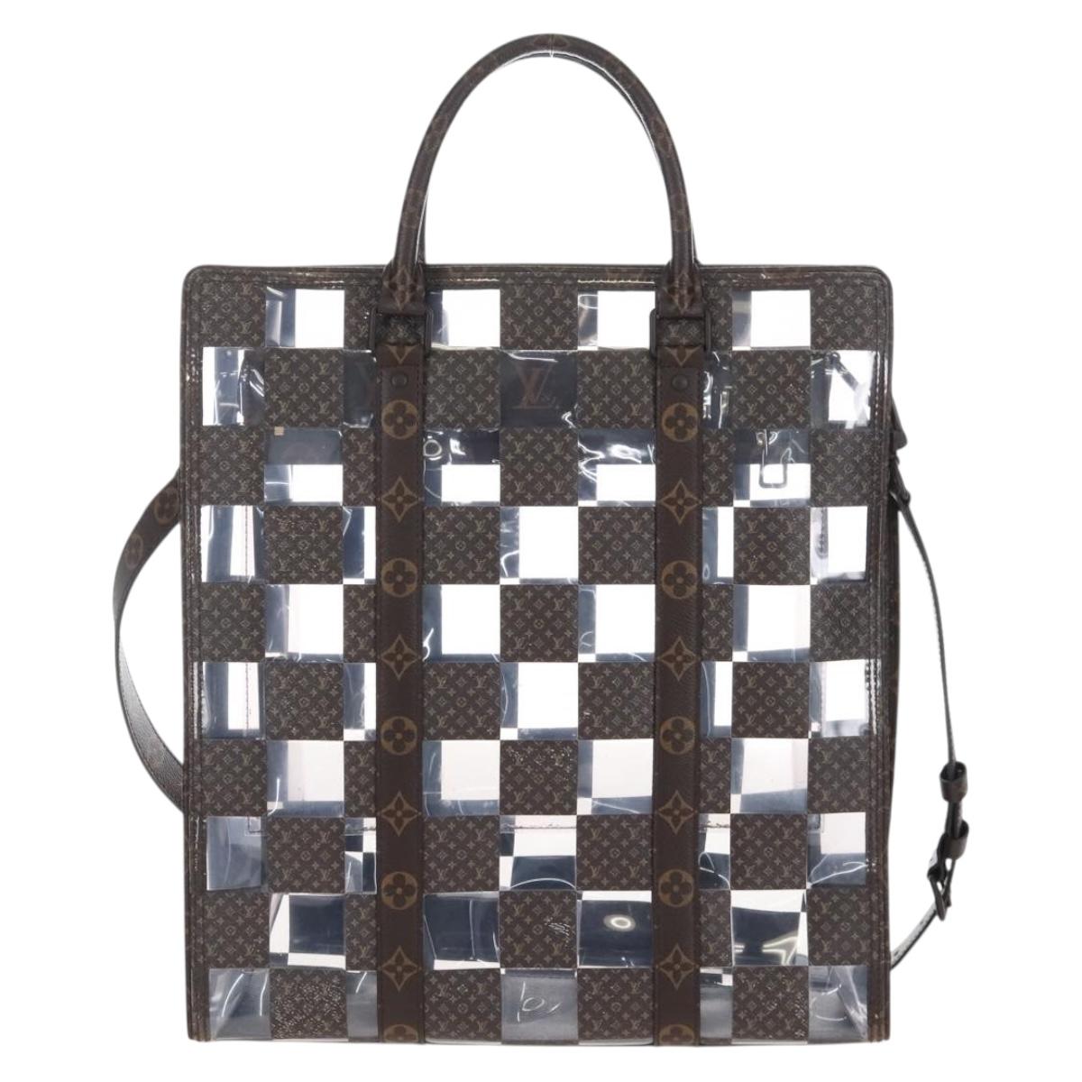 LOUIS VUITTON Monogram Chess Sac Plat Hand Bag 2way M20866 LV Auth bs37539A