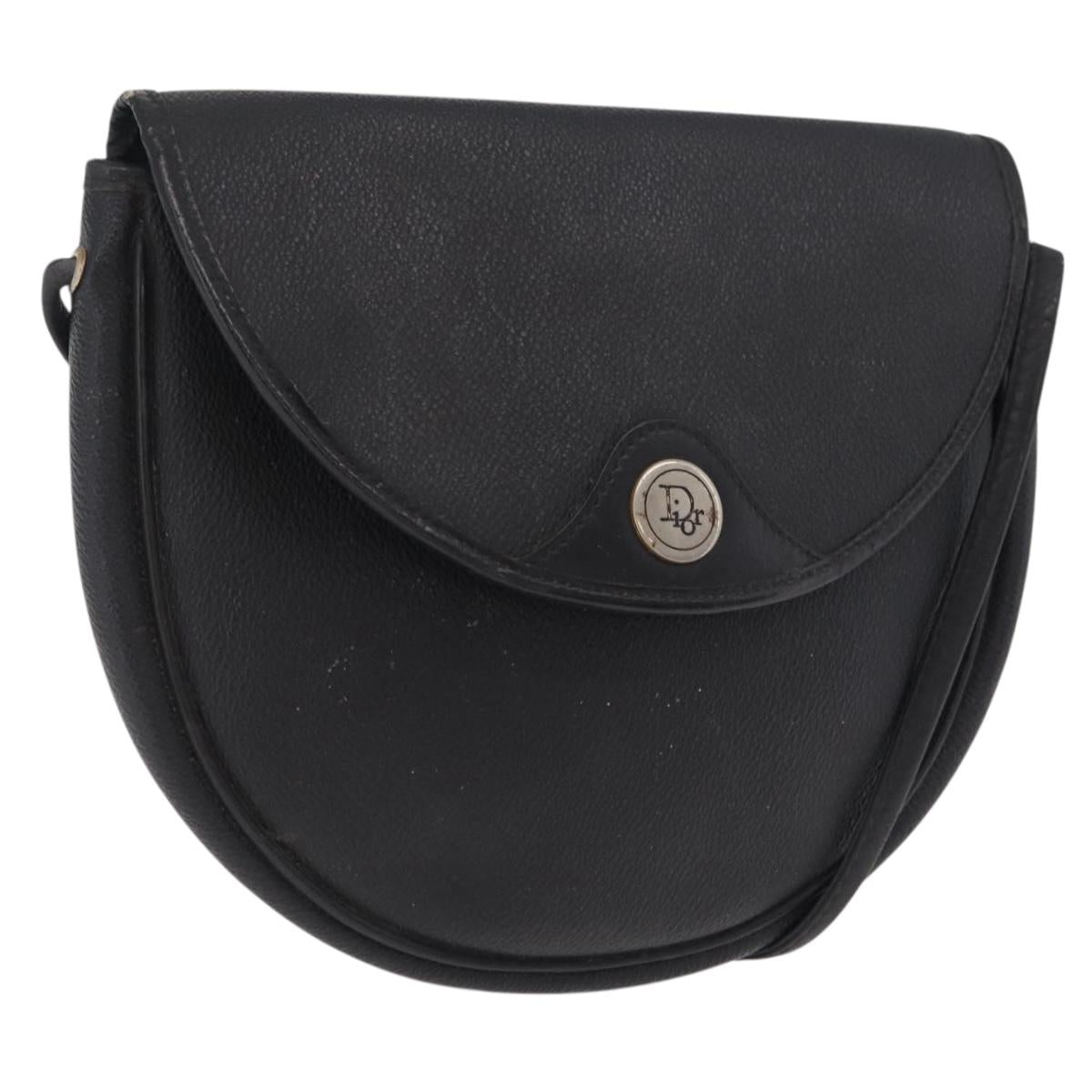 Christian Dior Honeycomb Shoulder Bag PVC Black Gold Auth bs37542